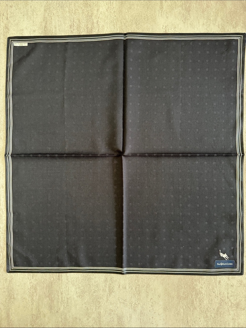 Polo by Ralph Lauren Black and White Polka Dot Pocket Square
